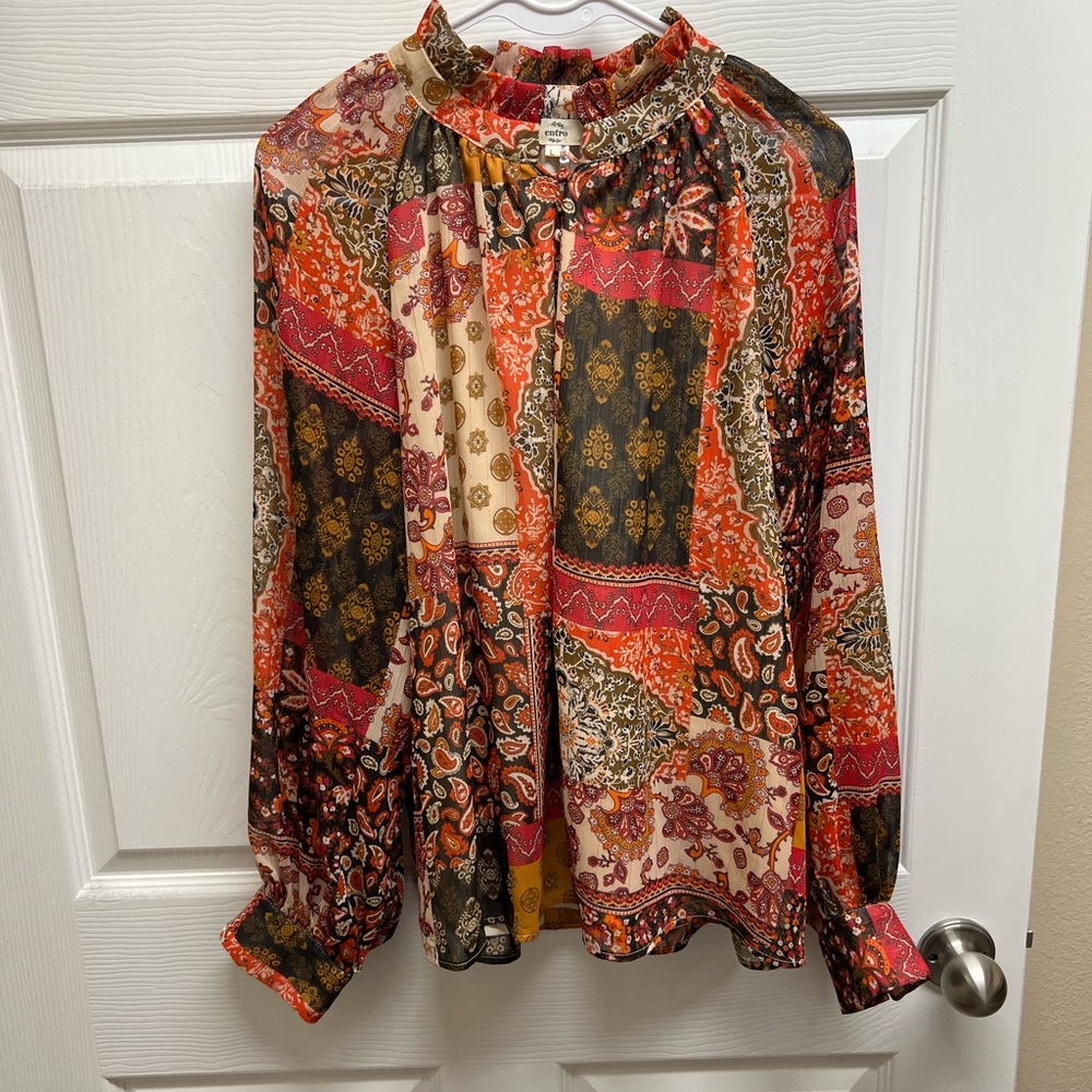 Women's Multicolor Paisley Blouse